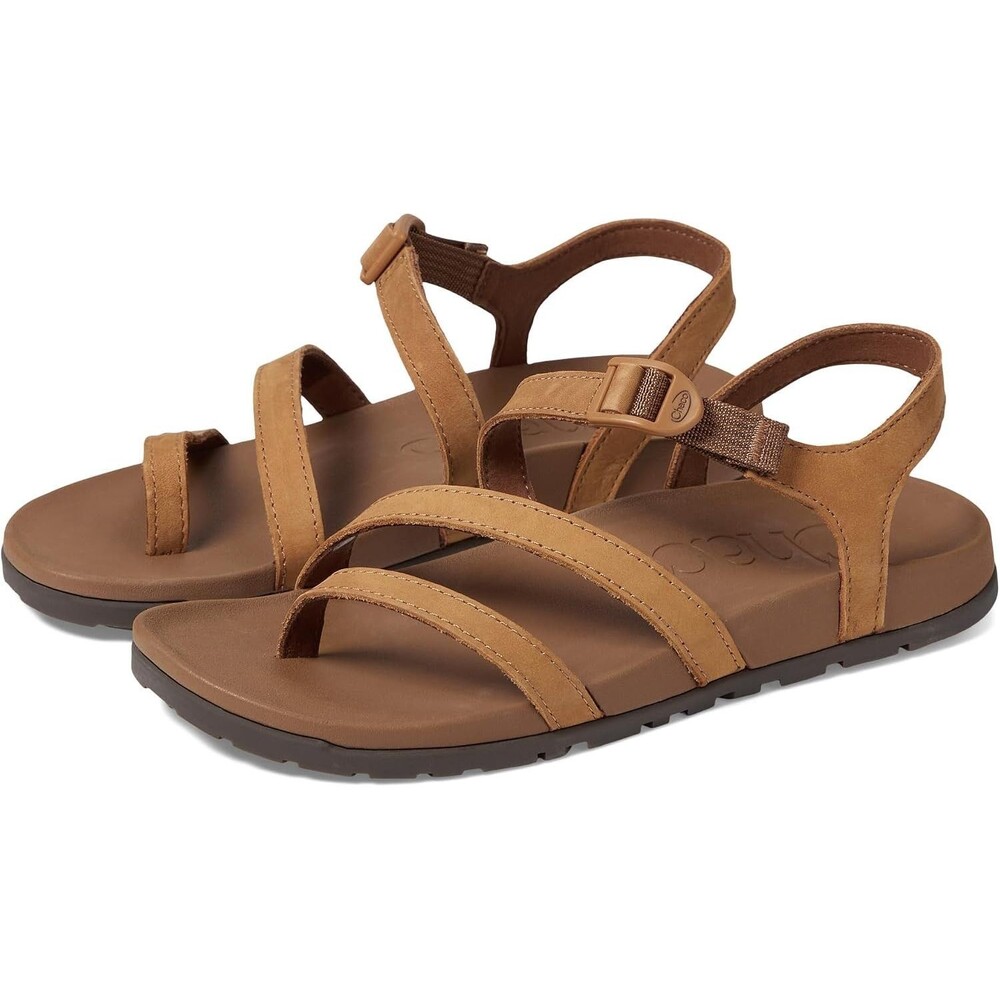 Chaco Lowdown Leather Strappy Sandal Women's Bone Brown Size 10